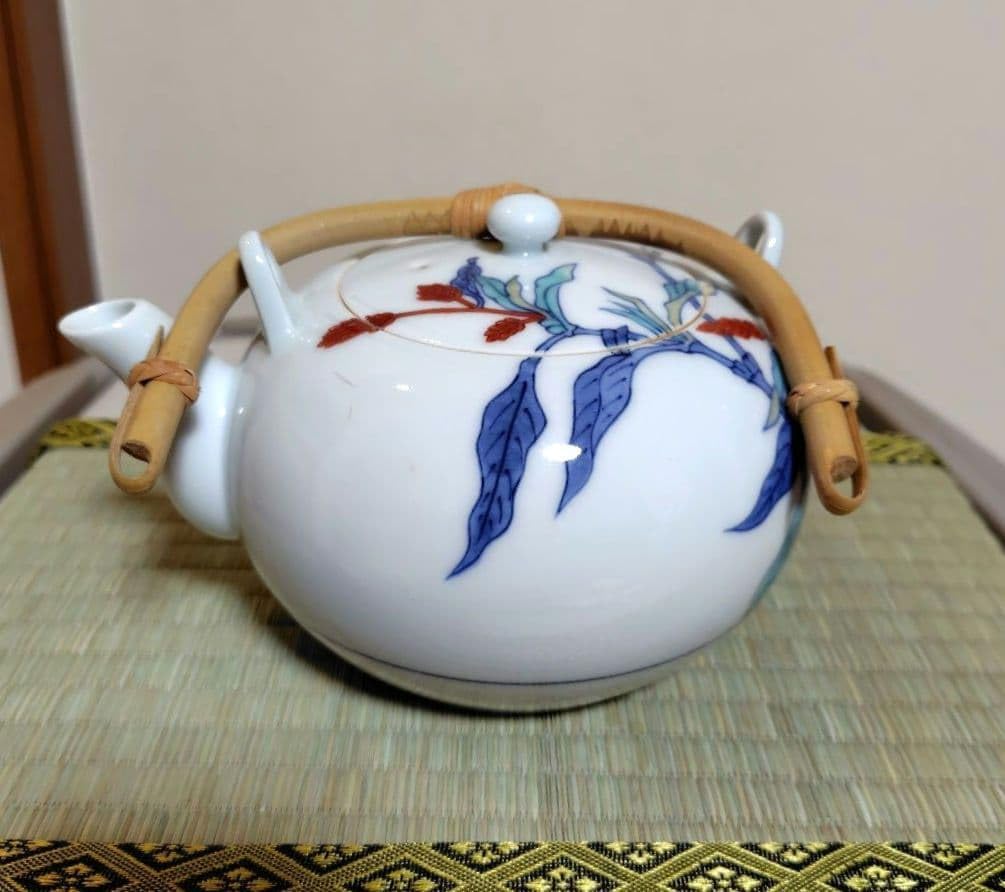 加藤春袋 湯飲(蓋付)古瀬戸 織部焼 江戸末〜明治 美濃焼 加藤春袋 湯飲