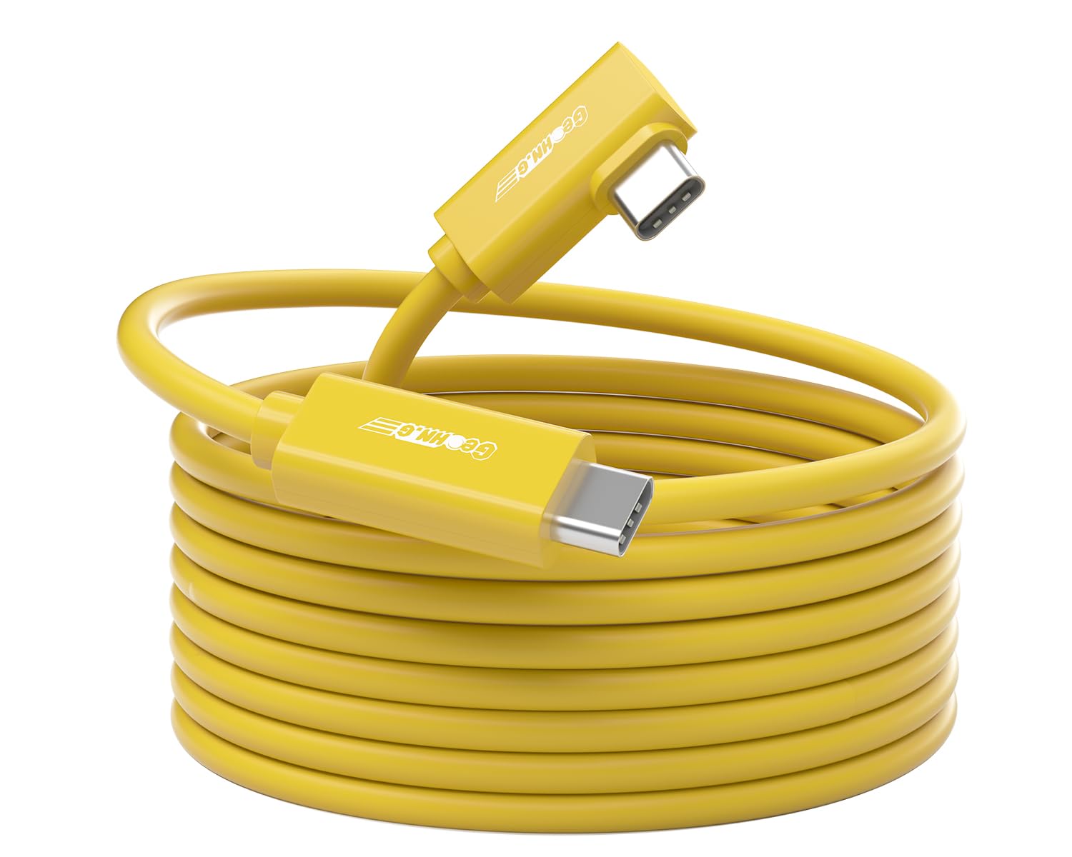 Câble de connexion USB C en fibre optique 7,5 m, angle droit 10 Gbit/s, pour transfert de données bidirectionnel avec PD 60 W, câble USB 3.2 GEN 2 pour VR/appareil photo/Sony/Canon/Nikon/MacBook