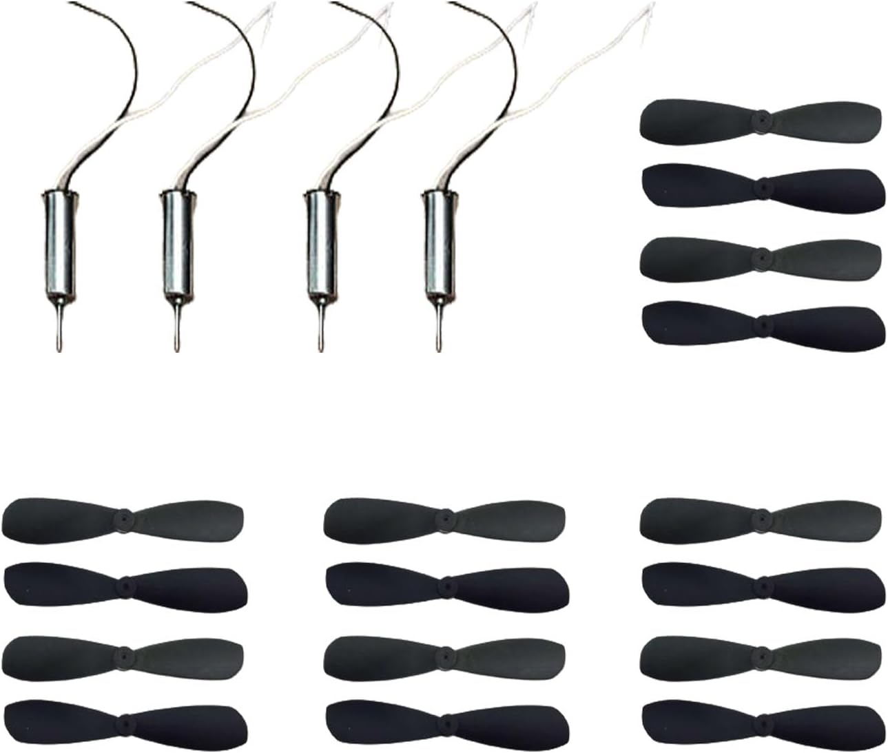 Propeller Props, 614 Hollow Cup Motor with Drone Propeller for Remote Control Helicopter Quadcopter Parts 16PCS Drone Blade and 4PCS coreless Micro Motor kit skrnrhrery