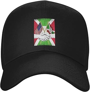 Burundi Burundian Handshake USA American Flag Unisex Adjustable Baseball Cap - Perfect for Outdoor Adventures Black
