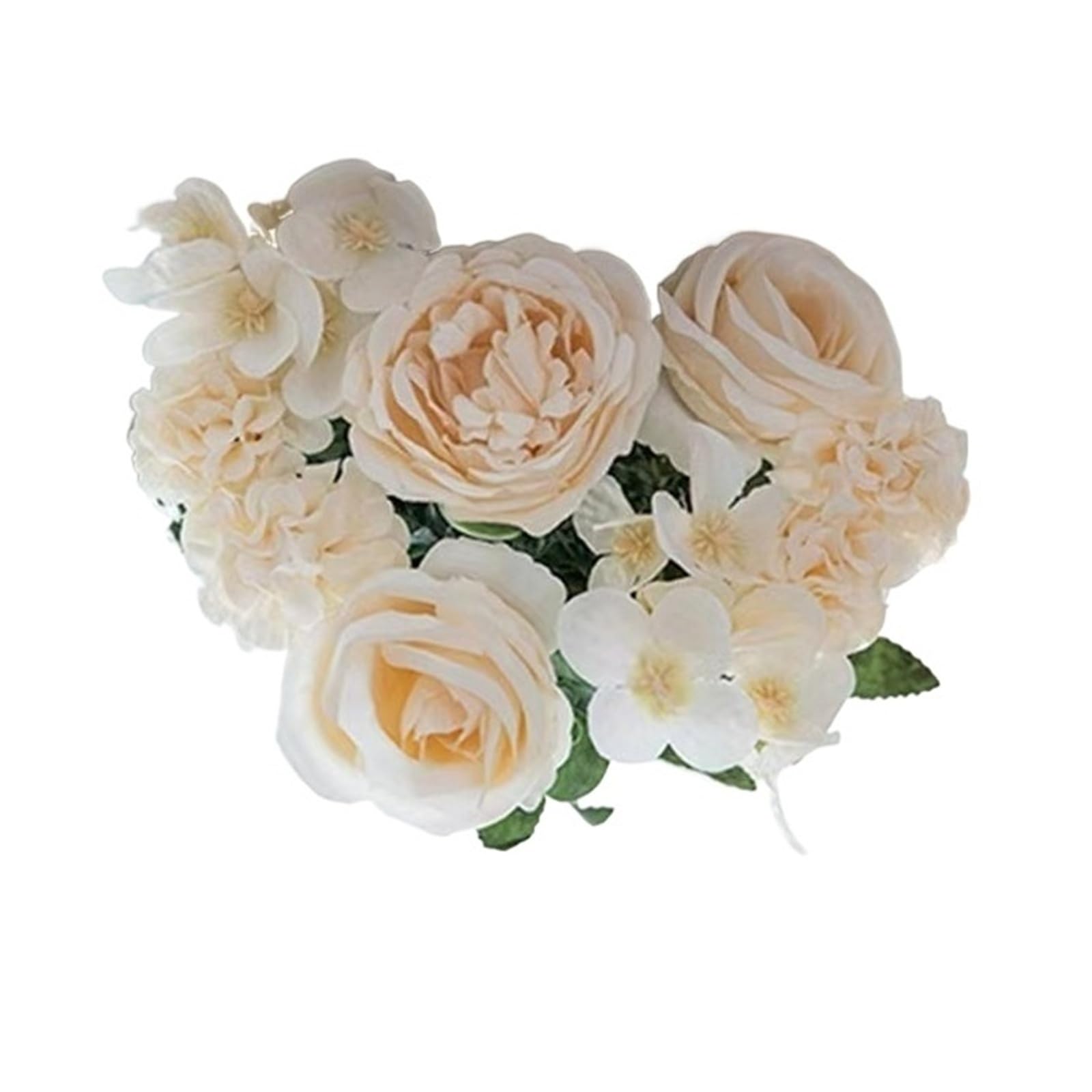 HamPaesk 4/5PCS Simulation Hydrangea Bouquet Silk Retro Fake Flower Shopping Mall Decoration Artificial Flowers(Champagne white,5pcs)