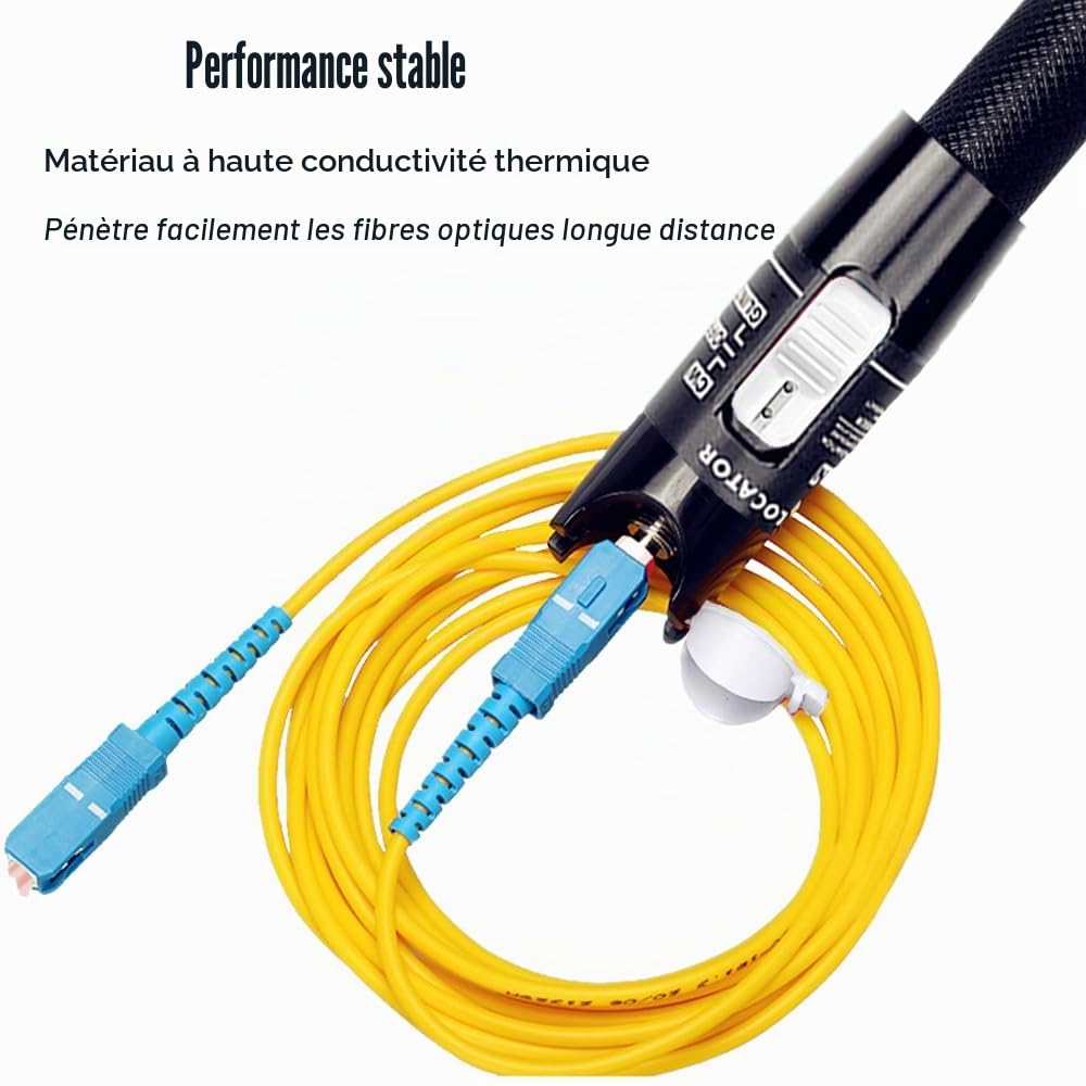 Localisateur visuel de défauts 80mW, FTTH Testeur de Fibre Optique, Stylo de Fibre Optique avec Adaptateur FC-LC pour L'Ingénierie fibre optique