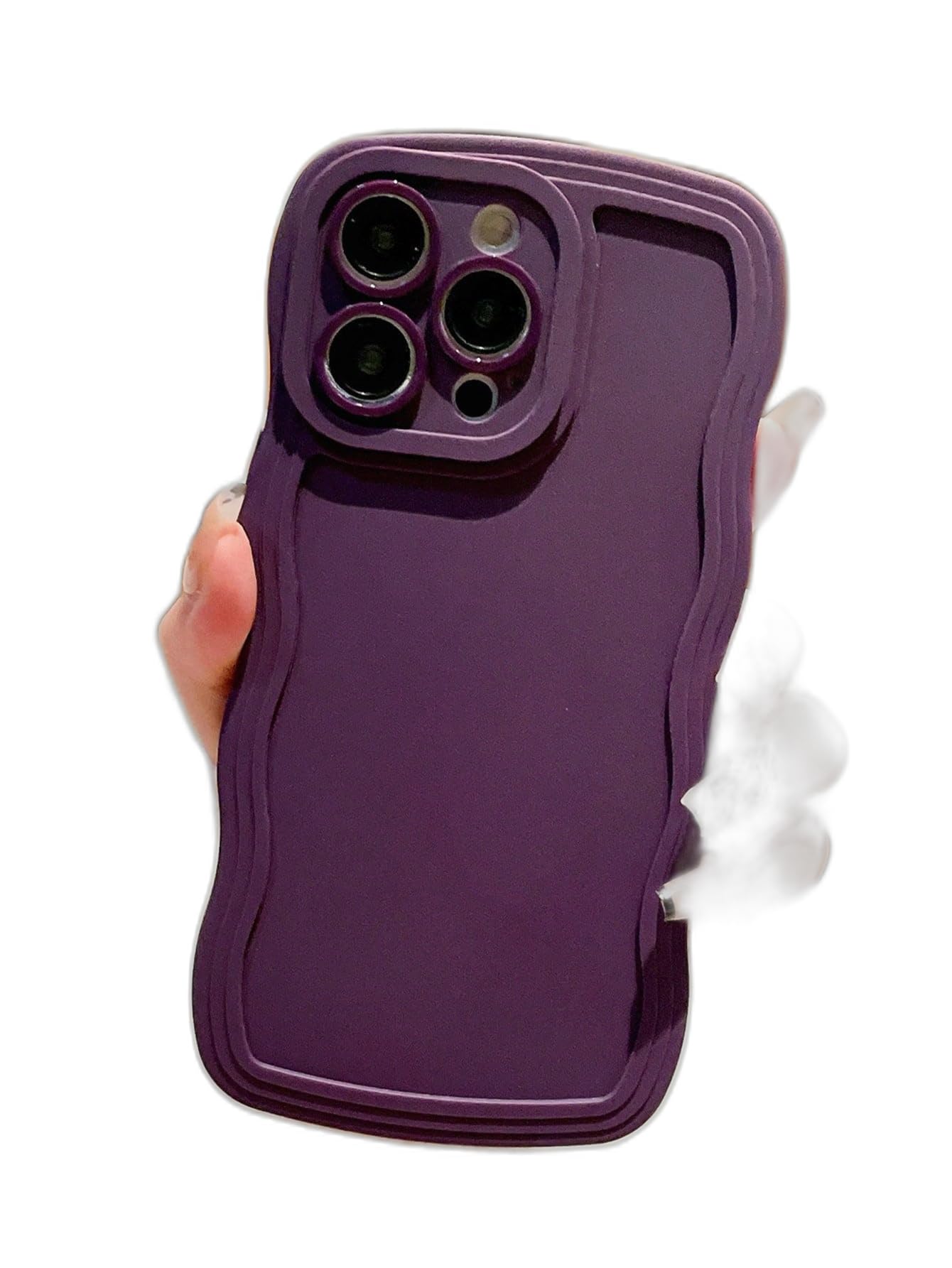 SheIn Solid Wavy Frame Anti fall Phone Case, M1878268
