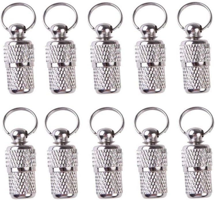 Twinkling Stars 10 Pack Stainless Steel Pet Dog Cat Puppy ID Tags Address Name Label Personalized Tag Barrel Tube Collar Anti-Lost