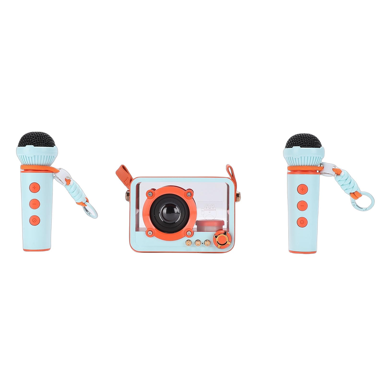 CHICIRIS Altoparlante Karaoke Wireless Compatto con 2 Microfoni per Bambini e Adulti, Ideale per Feste di Compleanno e attività in Classe (ORANGE)