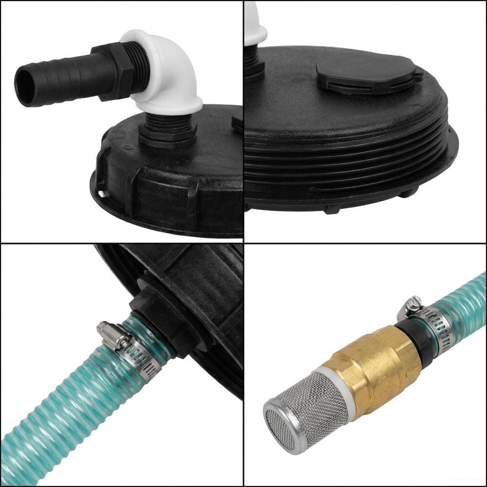 für ibc Auffangwanne Deckel DN150 Kunststoff Schwarz Wetterfest(With hose)