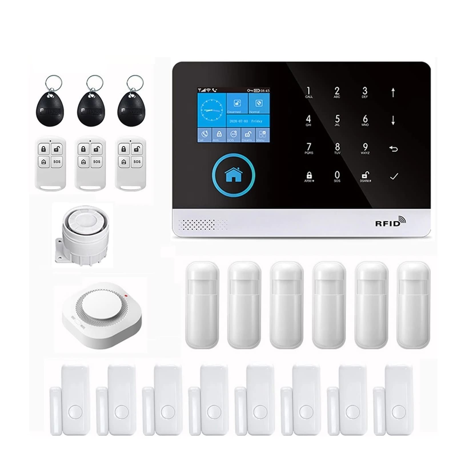Sistema di Allarme di Sicurezza Domestica, PG-103 Wireless gsm Allarme con Metal Detector Finestra Porta Sensore Smart Home Kit di Sicurezza for TUYA App(gsm-Set K)