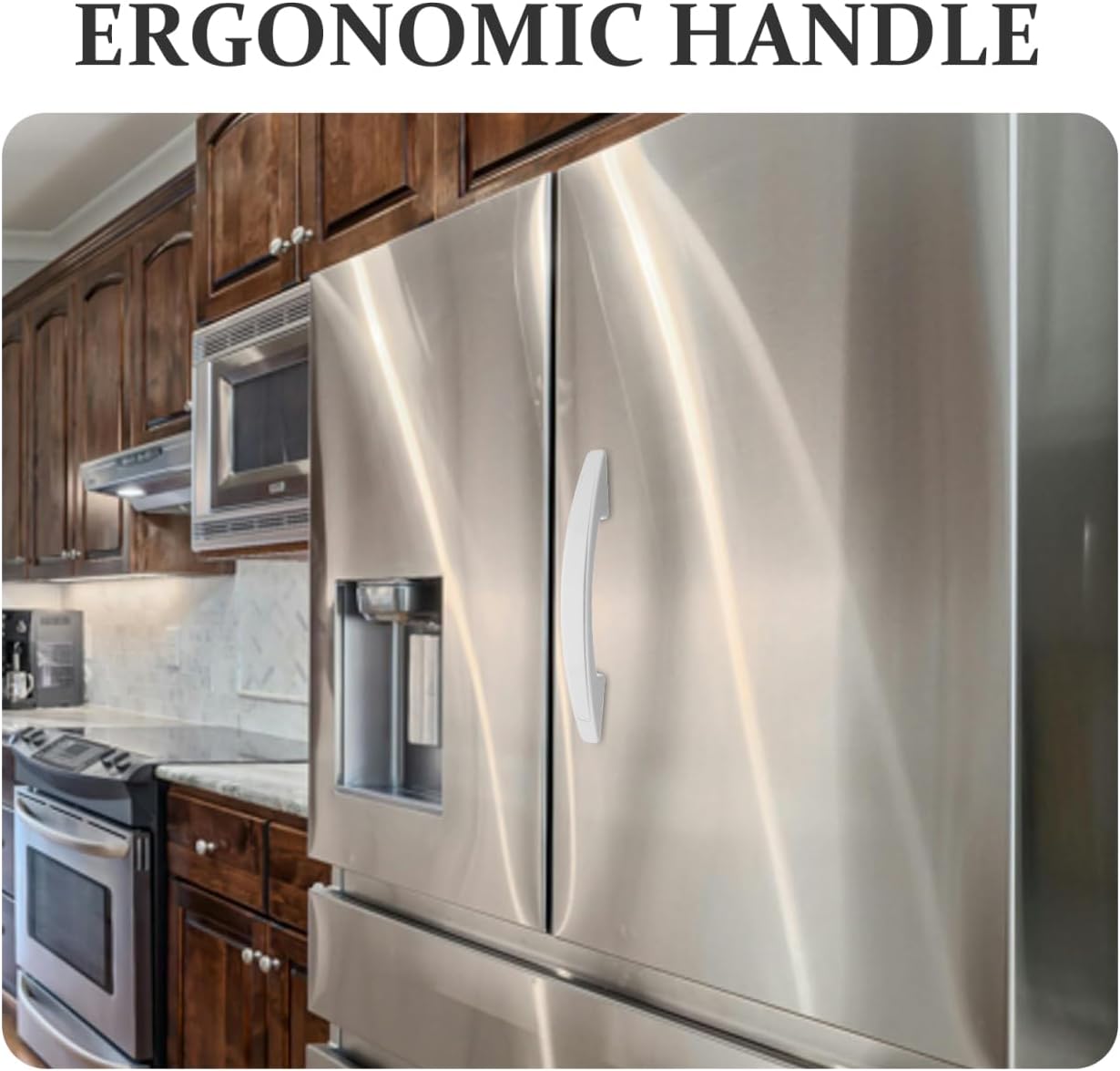 DECHOUS Replacement Freezer Door Handle: Heavy Duty Plastic Pull Handle for Freezer Door and Display Cabinet - Ergonomic Grip Design Fits 150/190mm Hole Spacing - Includes Screws Easy Installation