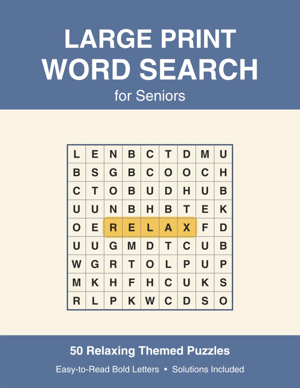 Large Print Word Search for Seniors: 50 Relaxing Themed Puzzles with Easy-to-Read Bold Letters and Solutions