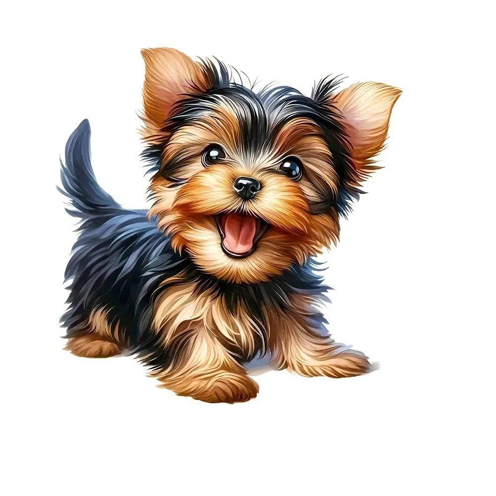 12.5x13cm Terrier Puppy Vinyl Bumper Stickers for Car Decorative Decal Suitable Laptops Trucks