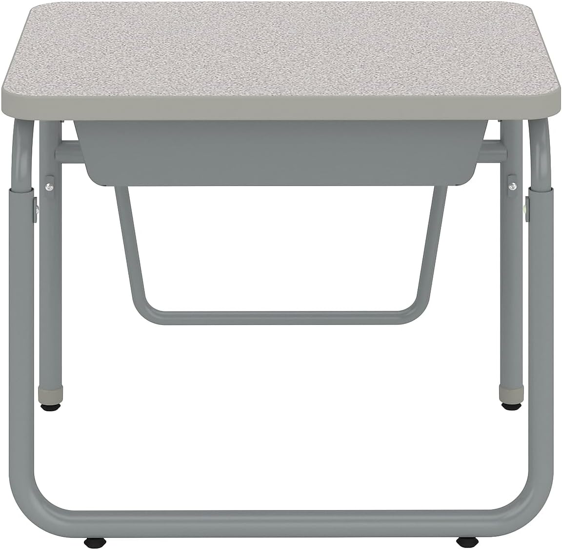 Safco Products AlphaBetter 2.0 Height – Adjustable Student Desk with Swinging Footrest Bar and Book Box, Sit to Stand, 22"-30" w, Pebble Gray