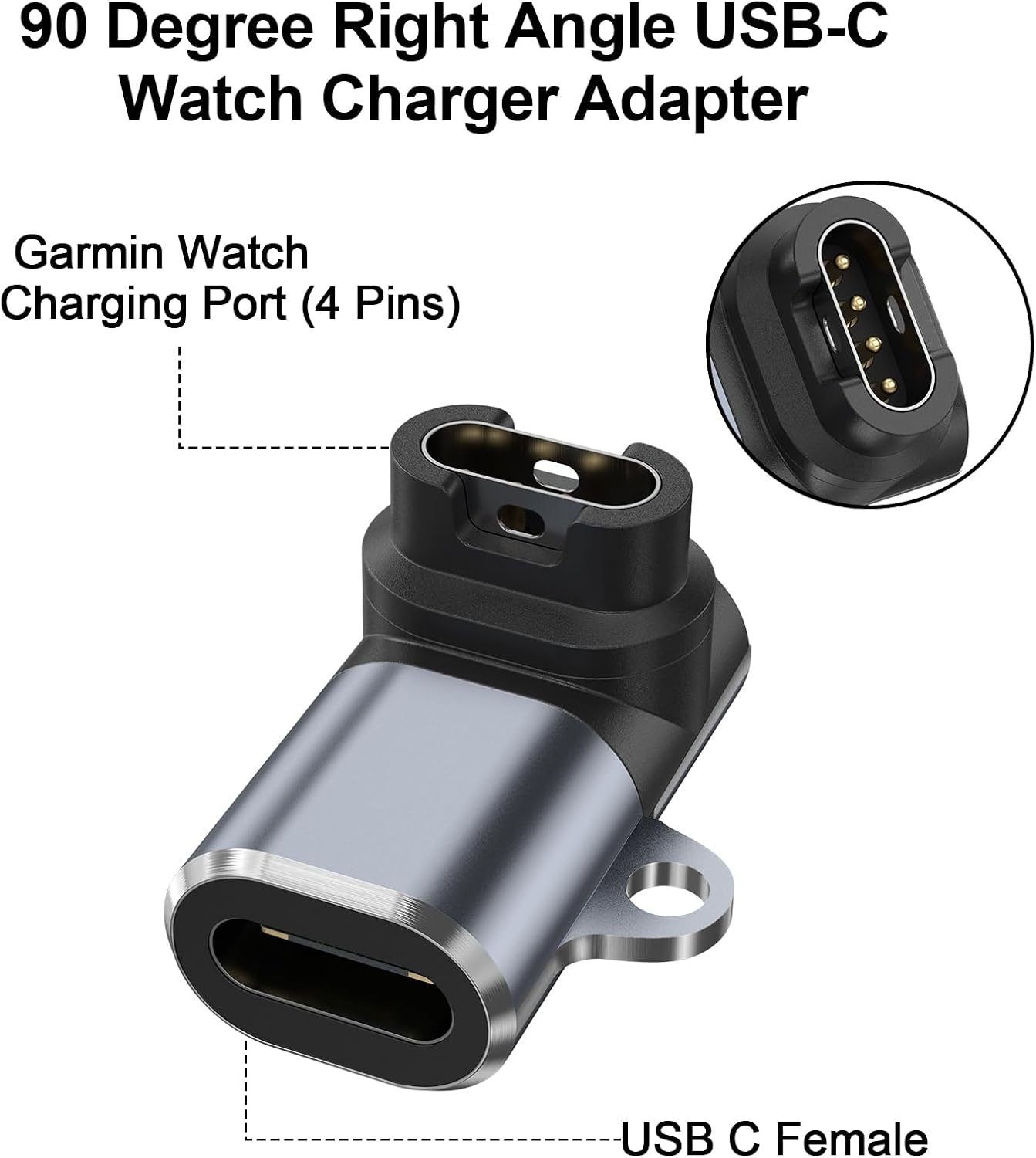 Charger Adapter for Garmin Watch, 2-Pack USB-C Charging Cable Adapter for Fenix 7 7S 7X 6 6S 6X 5 5S 5X, Forerunner 965 955 265 255 165 55,Instinct,Venu 3 2S SQ,Vivoactive 5 4,Approach,Epix,Quatix