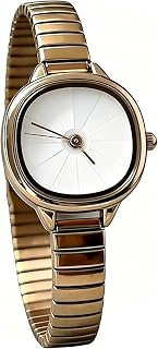 Gold Watches for Women Fashion Read Ladies Quartz Wrist Watch Stainless Steel Expansion Band Waterproof Watch