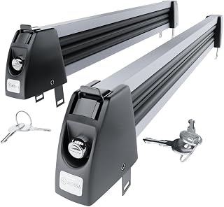 Mossa Dachgepäckträger Skiträger für 5 Skipaare oder 4 Snowboards - Silber