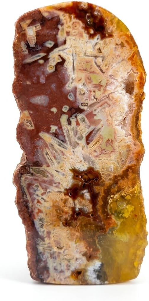 Stick Agate Freeform – Polished Natural Crystal with Red & Golden Patterns