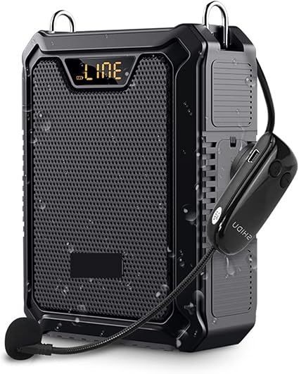 Annadue Amplificateur De Voix Haut-Parleur USB Multifonction Flexible, Microphone Cravate Sans Fil Portable, Connexion Automatique Avec écran LED Les