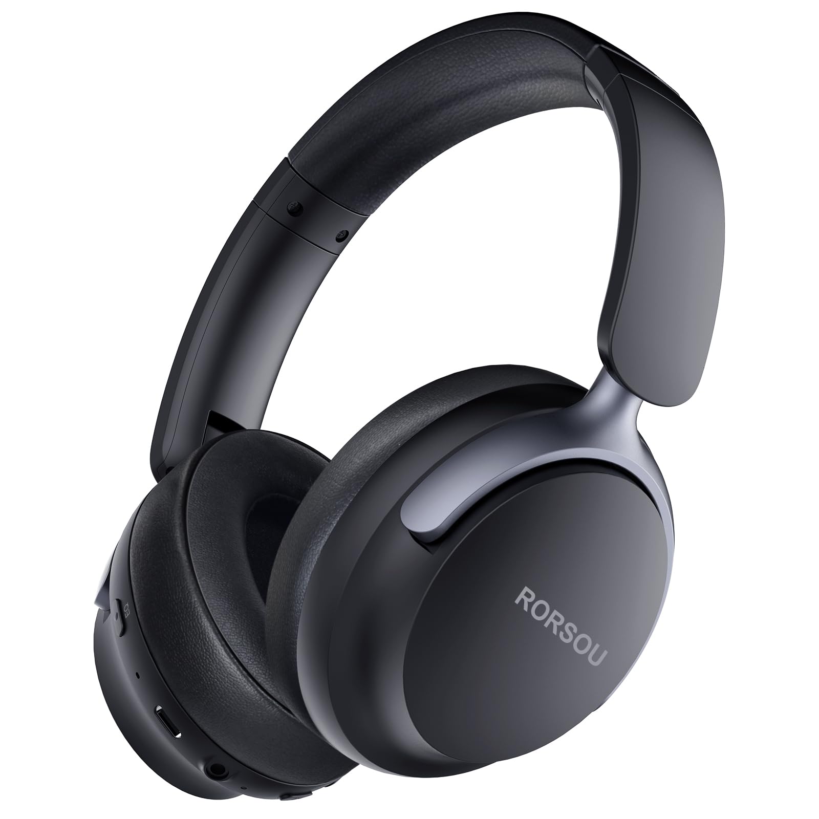 RORSOU B8 Bluetooth Headphones Over Ear, 6 EQ Music Modes and 50H Playtime Deep Bass Wireless Headphones with Mic, Lightweight Folding HiFi Stereo Headset for iPad/Travel/Tablet/PC/Home