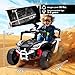Qaba 12V Kids Ride On Car Truck, Battery Powered Electric UTV Vehicle with Rear Suspension, Remote Control, LED Lights, Music, Horn, Speed Up to 3.1 mph, for 3-5 Years Boys Girls, White