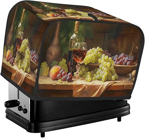 Cubierta moderna para tostadora de uvas de vino tinto, protección de 2 rebanadas contra el polvo y las huellas dactilares, fundas para pan, fundas