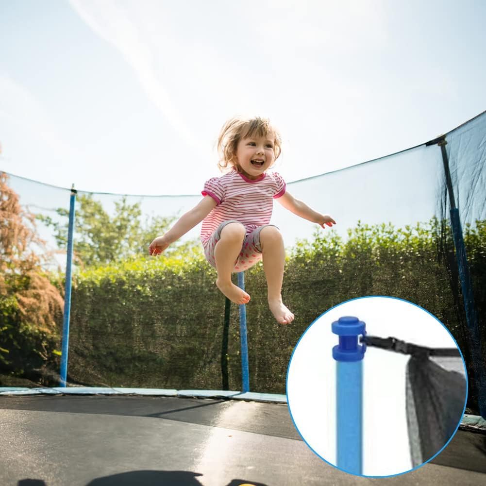 8 Stück Trampolin Zubehör, Trampolin Endkappen, Abschlusskappen für Netzstangen, für Die Netzstangen des Trampolins(Blau ø 25 Mm)