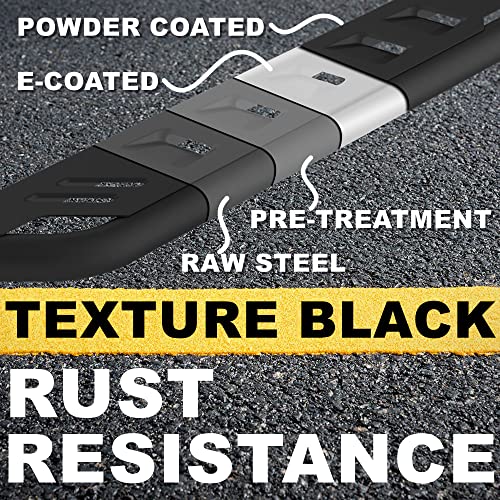 Onine Tubular 7” Textured Black Running Board Custom Fit 2019-2024 Chevy Silverado/Gmc Sierra 1500 & 2020-2024 Chevy Silverado/Gmc Sierra 2500Hd/3500Hd Crew Cab Side Step Nerf Bar #TOP4