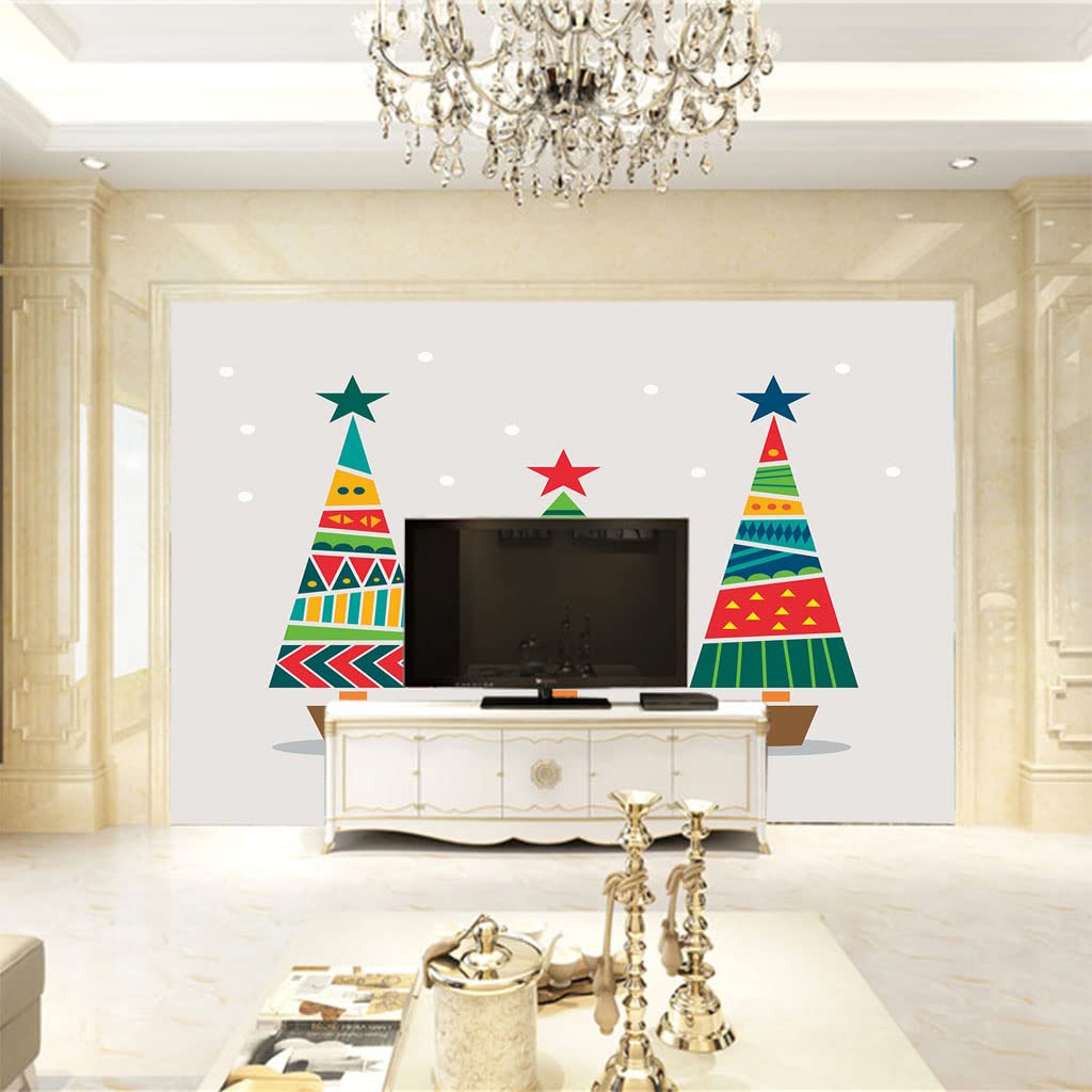 Amazon | 3D写真の壁紙 カラフルなクリスマスツリー サイズ:200 x