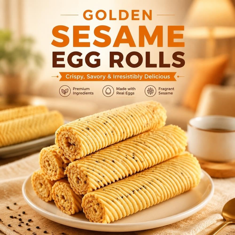 Rollo De Huevo Con Sésamo Galletas Crujientes 520g Party Snack