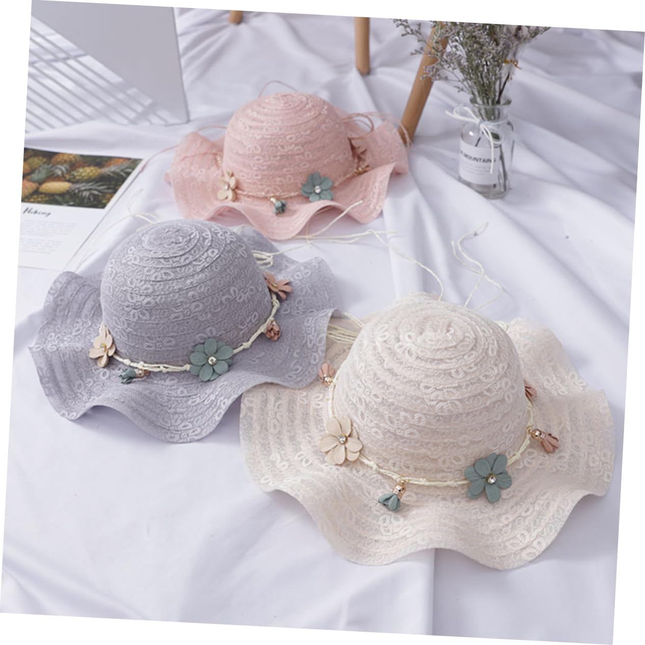 Holibanna 3pezzi Cappello Sole per Cappello Visiera Protezione UV Design per e attività all Colore Latte