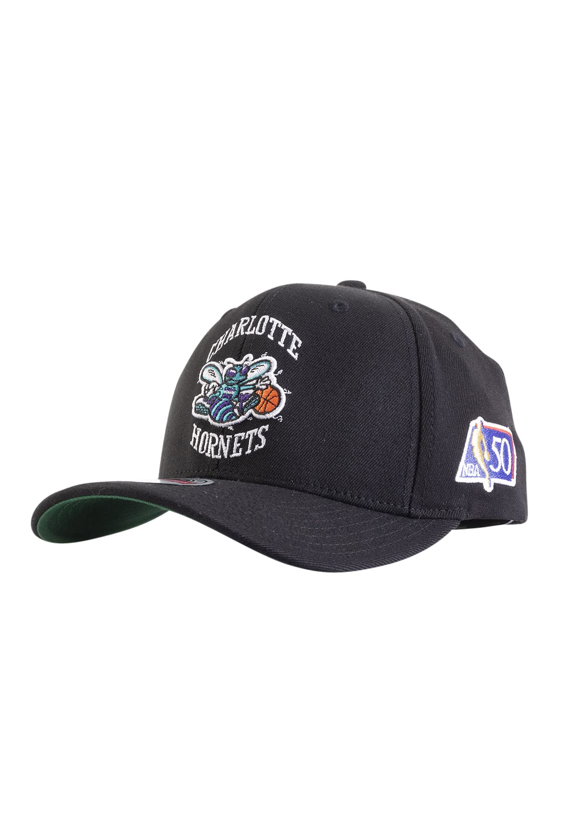 Mitchell & Ness Charlotte Hornets 50th Anniversary Classic Red Stretch Snapback NBA Cap Black