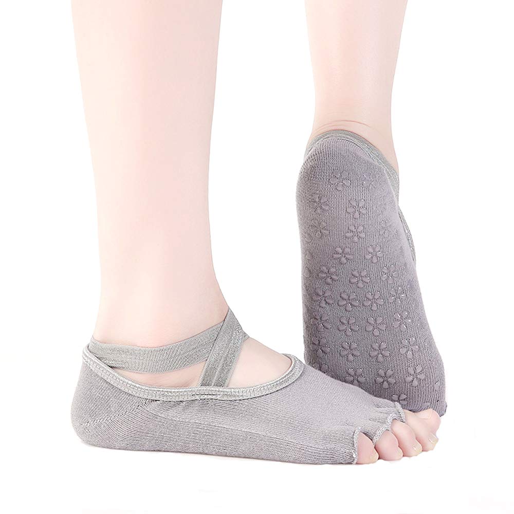 Yoga Half Toe Grip Socks,Premuim Non-Skid Socks for Pilates,Barre,Ballet,Bikram,Dance, Qigong, Slackline,Barefoot Workout or Lounging Around,Hospital Stay,Barre Socks Maternity Labor Need