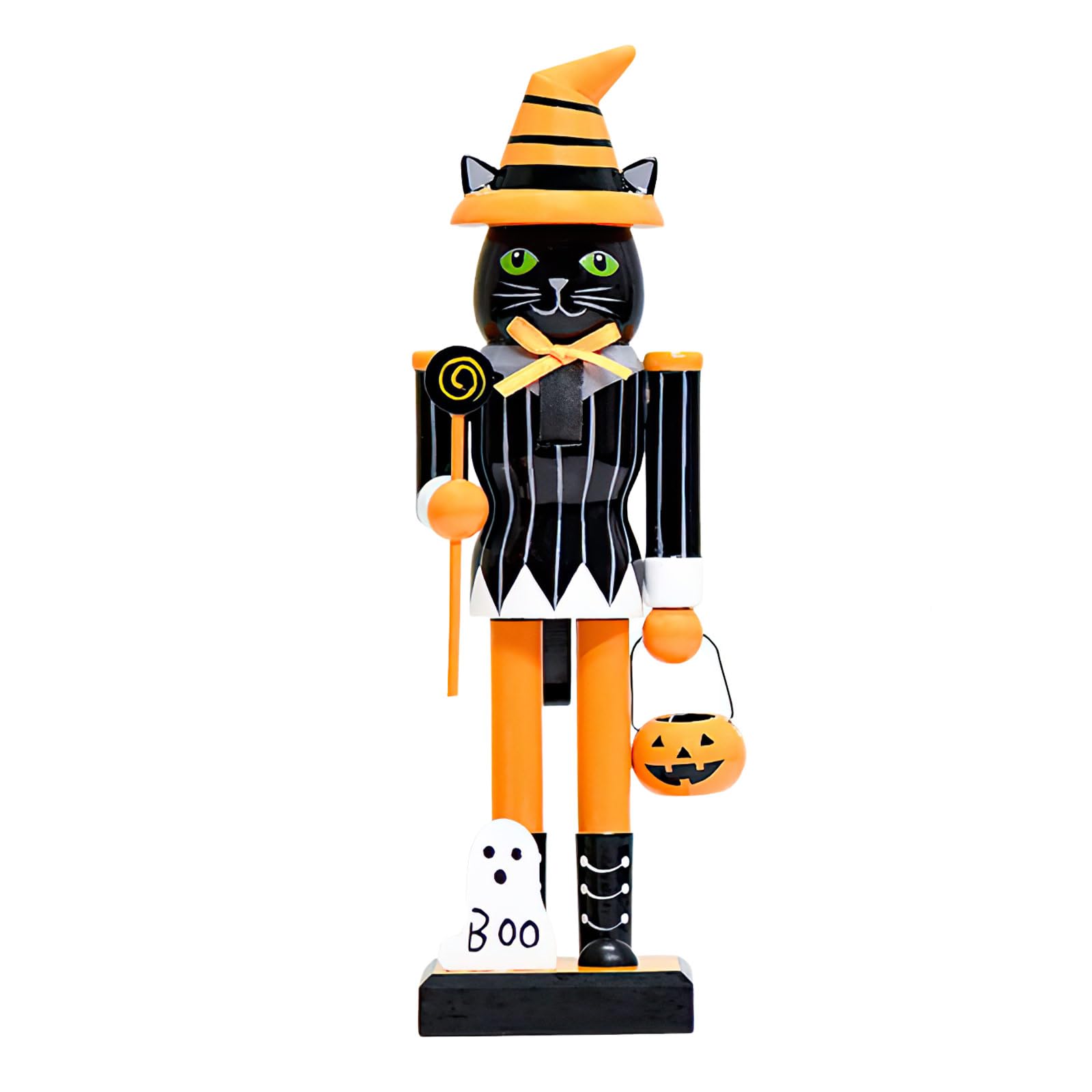 Uoaesr B Halloween Nutcracker Soldier - 10" Hand-Painted Wooden Christmas Decoration | Nutcrackers Pumpkin Ornament, Decorations For Xmas Home Christmas Tree Party Hanging Ornaments (B)