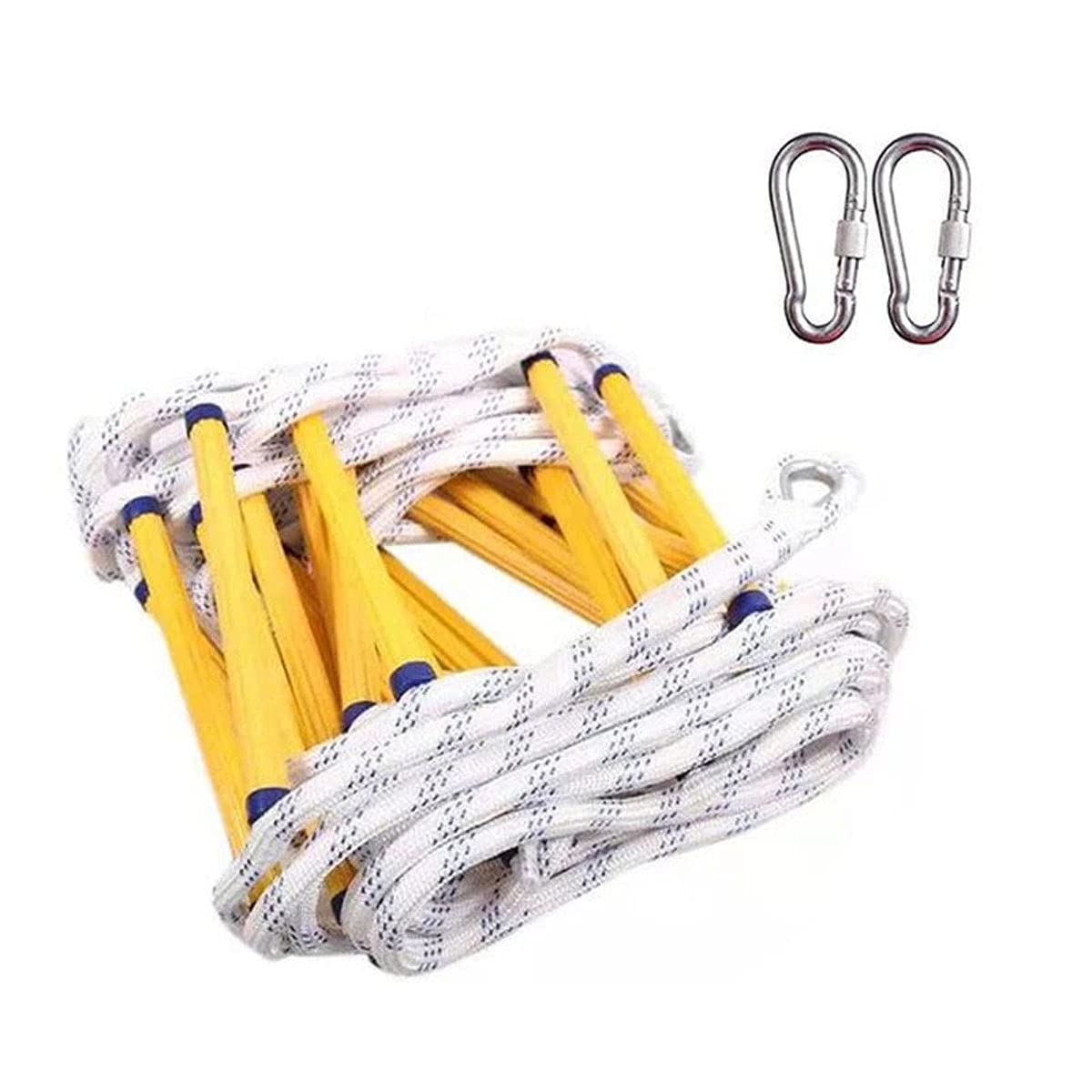 Escape Rope Ladder For Kids And Adults Emergency Fire Escape Ladder Weight Capacity Up to 420KG for climbing frame With Hooks for Fast to Deploy in Fire 3m 5m 8m 10m 15m 20m 30m(Size:25m)