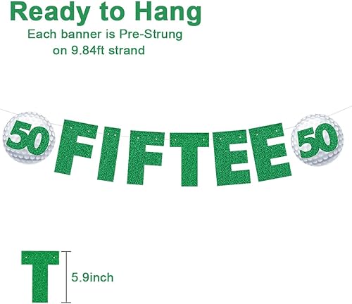 Miniatura 5 de Decoraciones de cumpleaños 50 para mujeres y hombres, pre-encordados con purpurina para fiesta de cumpleaños, cartel divertido para fiesta de
