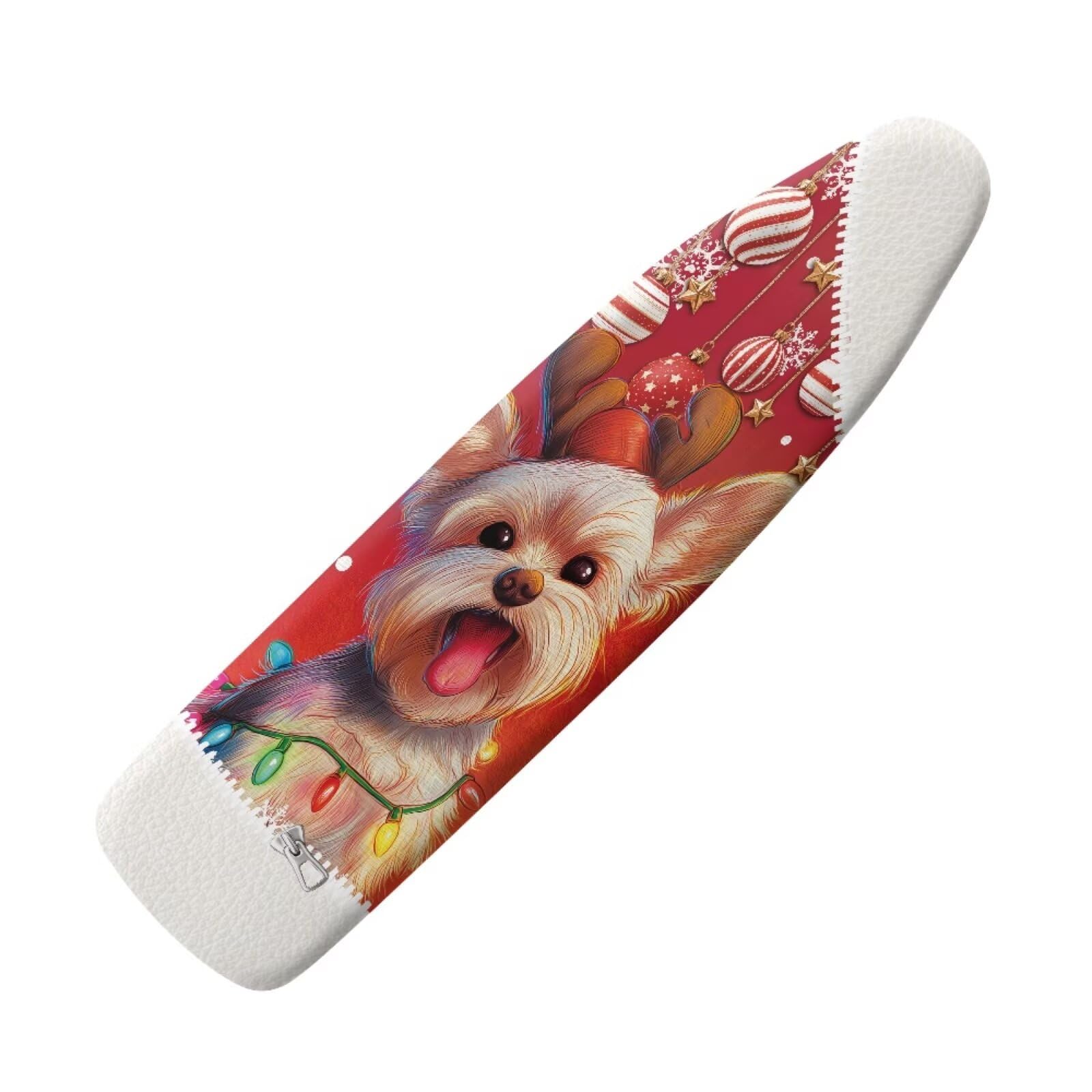 Jeiento Christmas Theme Yorkshire Ironing Board Cover Stain Resistant Polyester Ironing Covers Hook and Loop Fasteners 15x54 Iron Pad Covers,Red