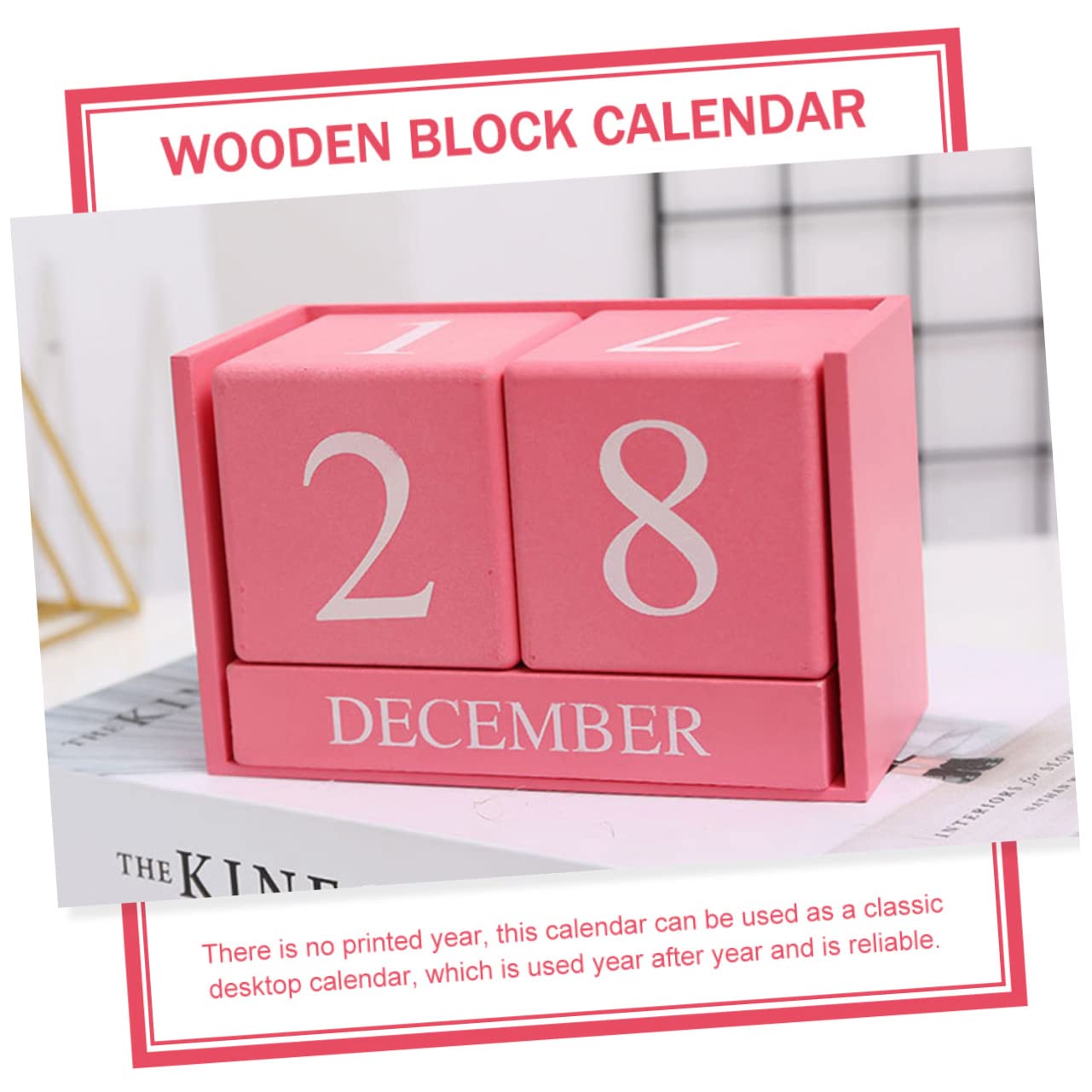 STOBOK 4stücke Blockkalender Aus Holz Tischkalender Für Zuhause Und Büro Handgemachte Dekorative Holz-dekoration Praktischer Countdown-kalender Für Schreibtisch Wohn Und Arbeitsräume