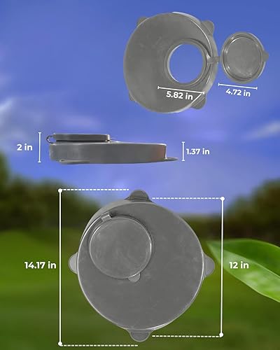 Miniatura 2 de Skywin Tapa de almacenamiento con boquilla fácil de verter para cubo, tapa de goma gris para contenedores de almacenamiento de pellets de madera,