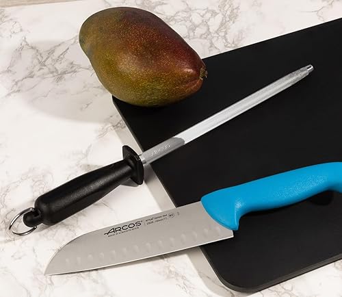 Miniatura 6 de ARCOS Afilado Acero Inoxidable Nitrum de 10 Pulgadas y Hoja de 9.843 in. Serie Chaira. Cuerpo Acero Carbono Recubierto Cromo 11 - Mango