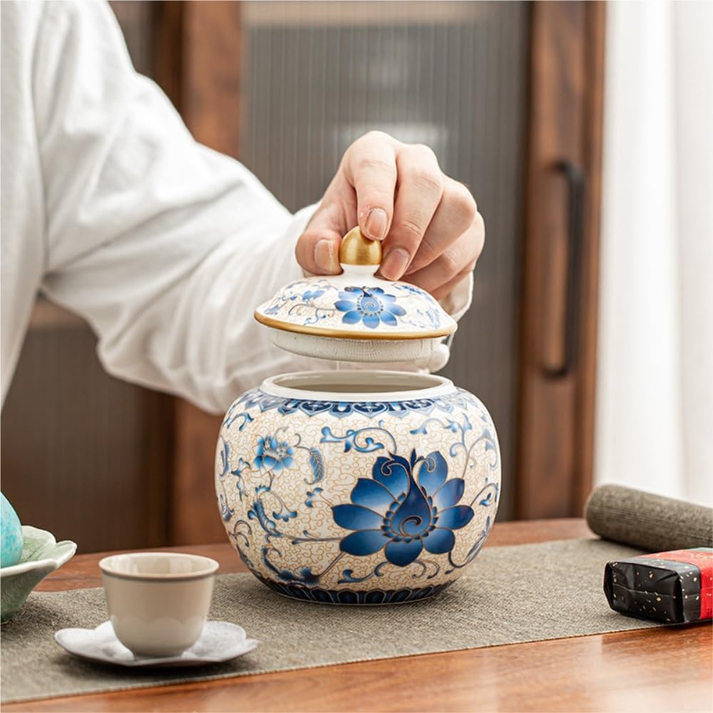 Set Da Tè Contenitore for la conservazione del tè sfuso for uso domestico Barattolo for la conservazione sigillato da cucina Set da tè retrò creativo Set di scatole regalo con doppio barattolo Baratto