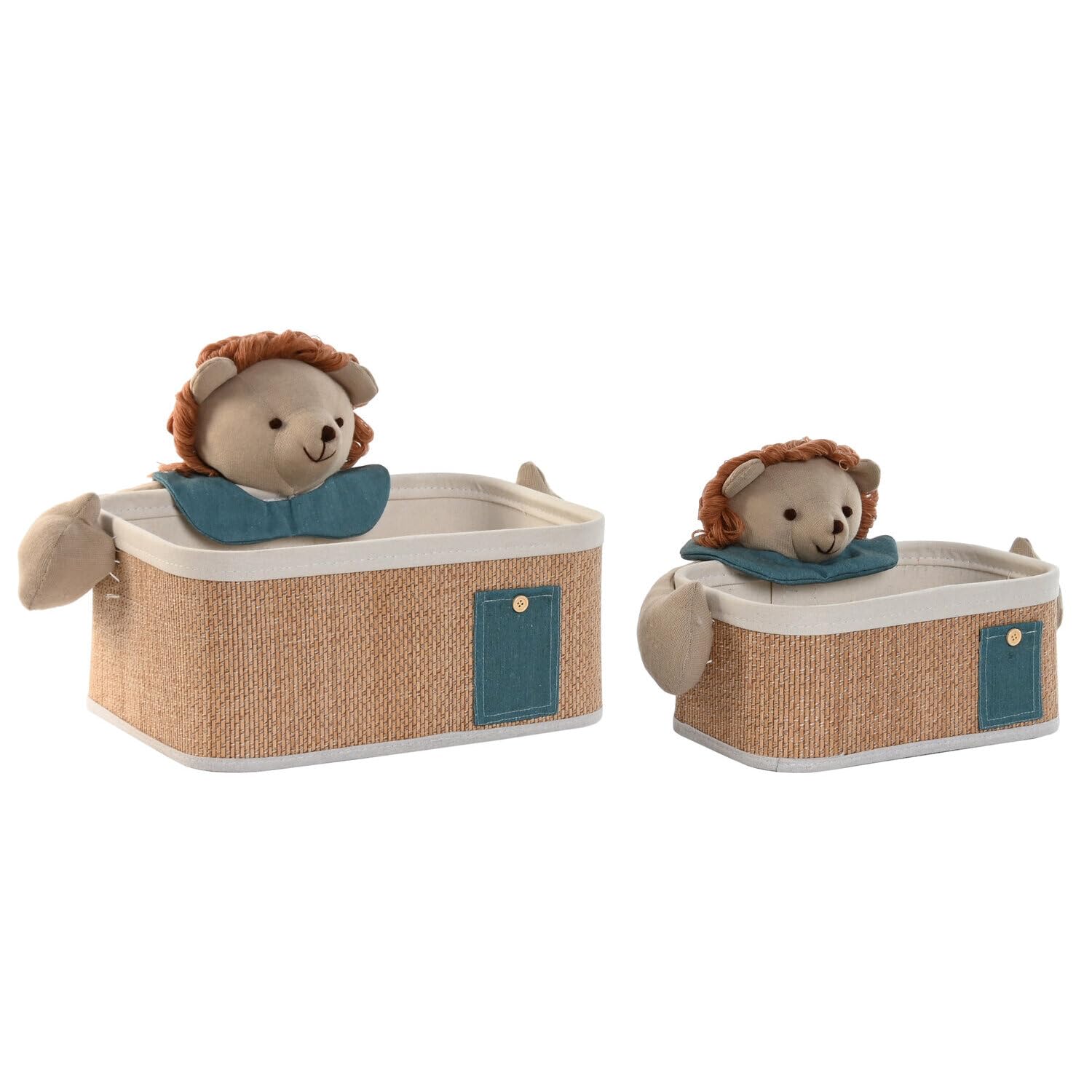 Cesta set 2 fibra trenzada algodon 40x32x27 panier rangement maison