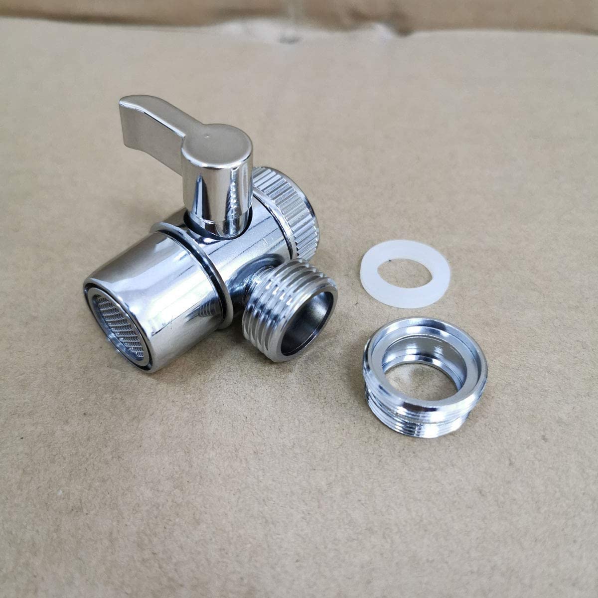 Adattatore Splitter Per Rubinetto Cucina | Con Interruttore Per Deviare Acqua A WC, Bidet, Doccia | Lega Di Zinco