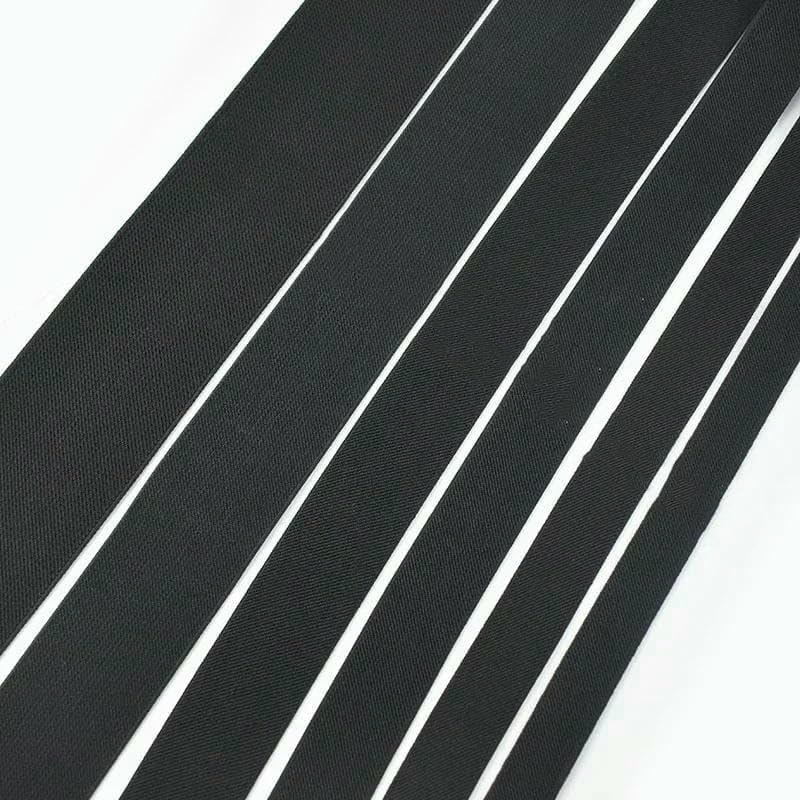 Bandas elásticas de 1/2/5 m, 20-70 mm, 1,5 mm de grosor, para ropa, pantalones, materiales de bricolaje, accesorios de costura, color negro, 20 mm, 1 metro