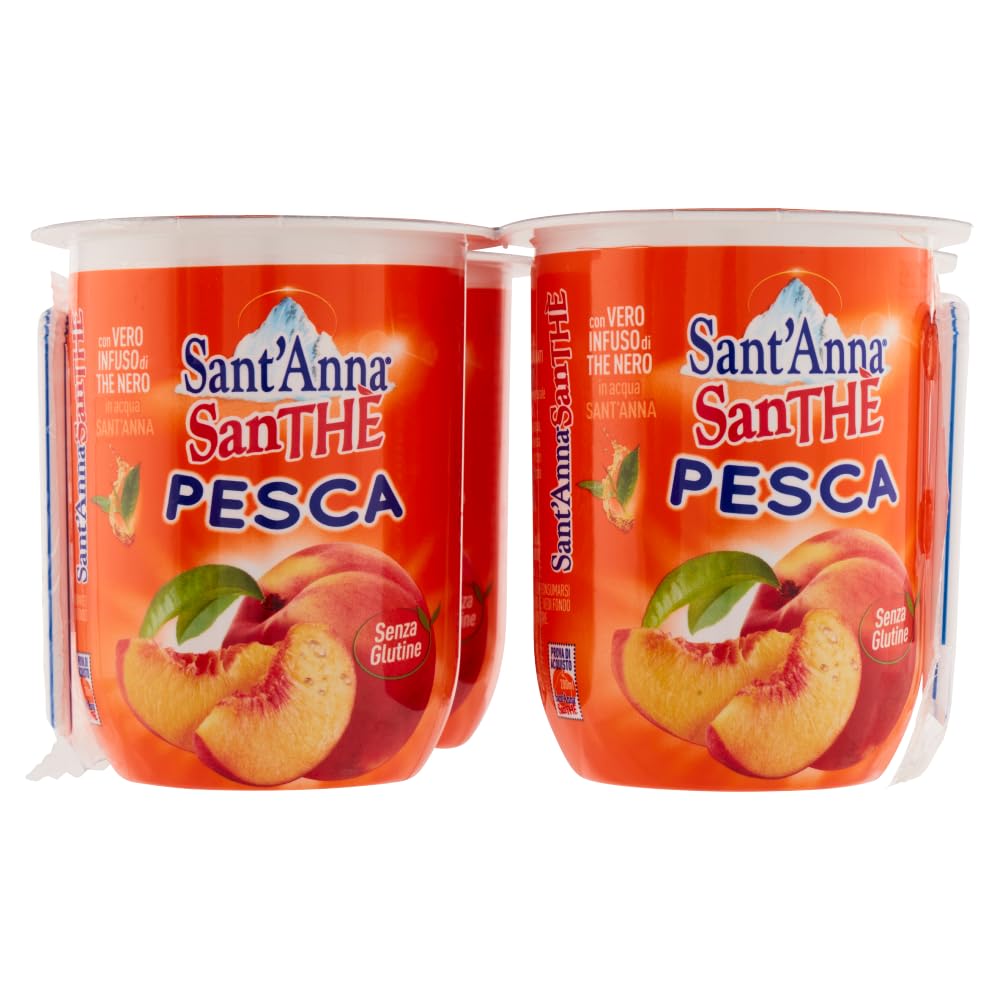 Italian Gourmet Testpaket SanThè tè Limone Pesca Eistee Mix Brik 48 x 200ml | Vero infuso in acqua minerale; pratiche confezioni per scuola, Büro, Ausflug, Gesamtnettogewicht 9,6 L + Kostenlos Polpa 400g