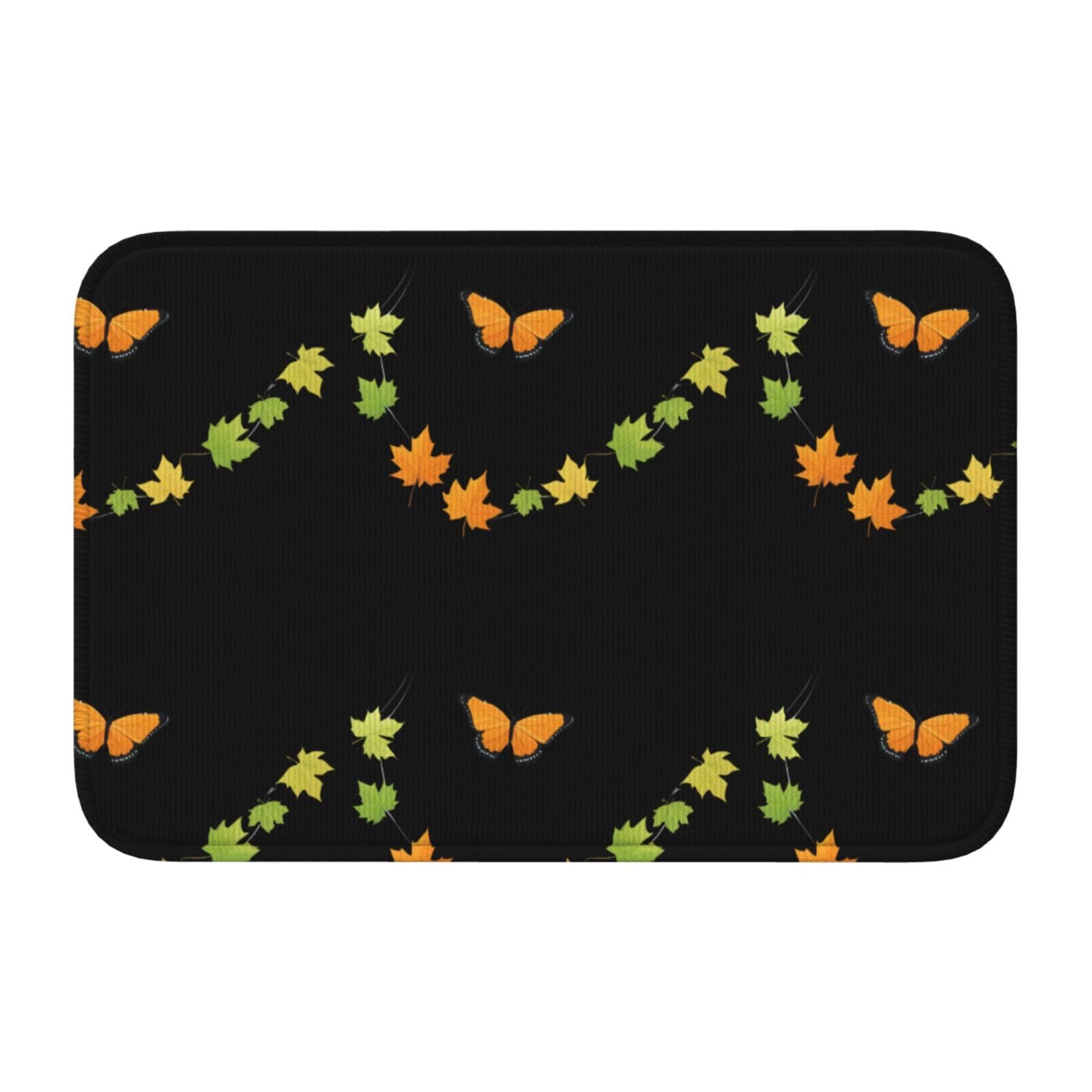 Tapis de sol 40 x 60 antidérapant avec ourlet Lock Edge motif feuille d'érable