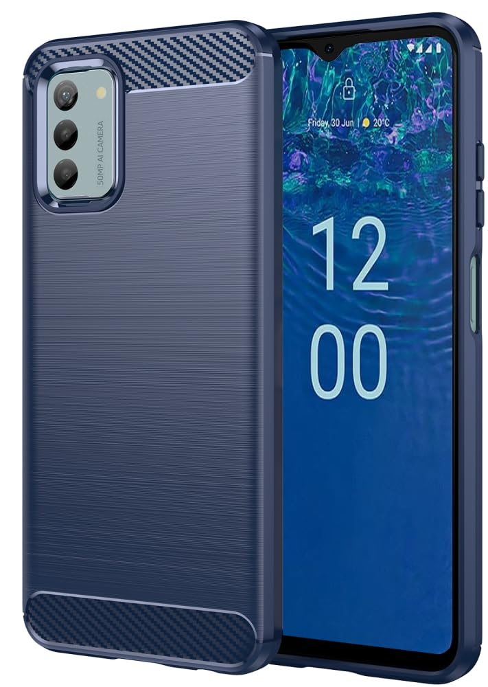 Nokia G42 5G/G22 5G/G310 Case, Carbon Fiber Scratch Resistant,Shock Absorption Soft TPU Rubber Protective Cell Phone Cover for Nokia G42 5G/G22 5G/G310 6.56" Blue