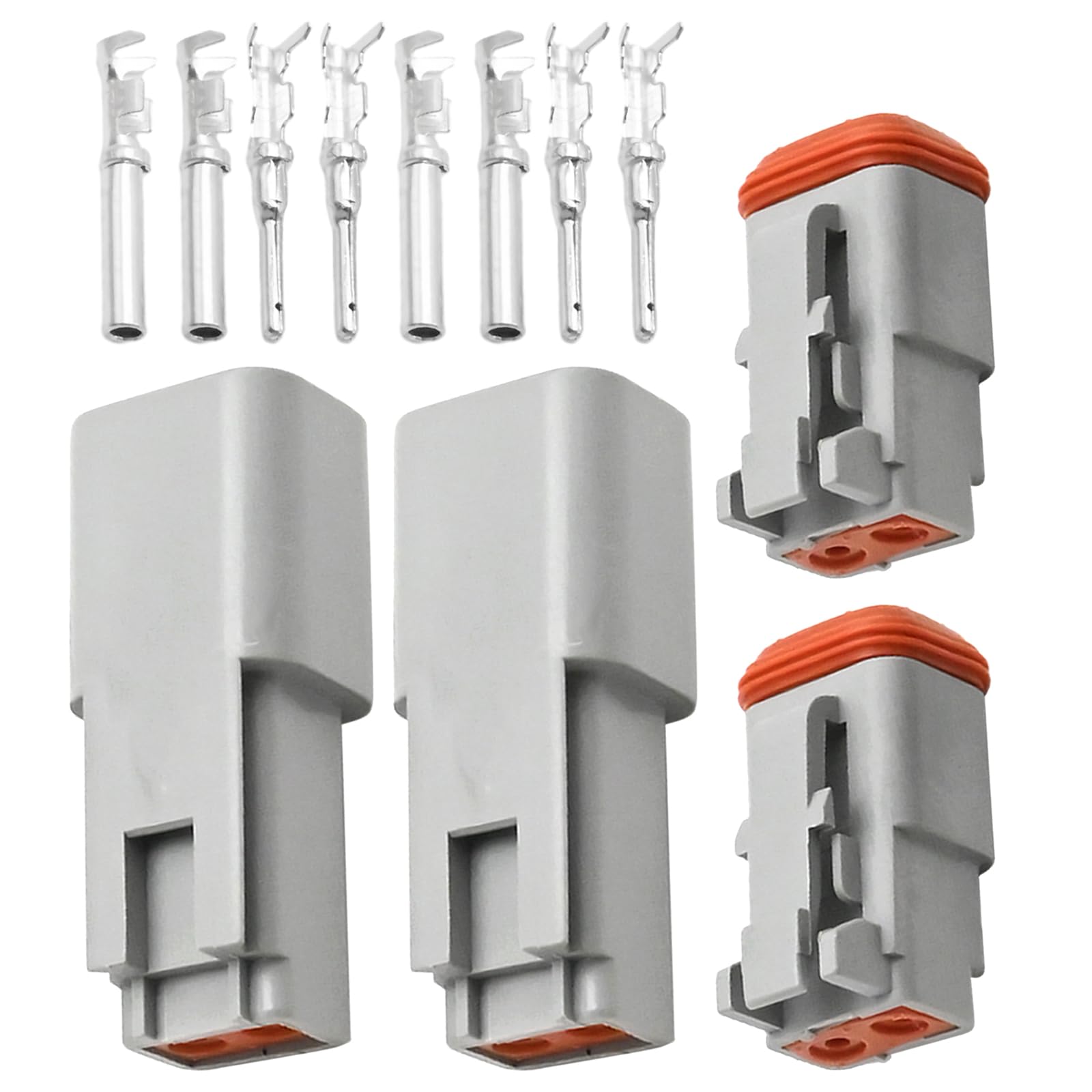 Hoypeyfiy 2Pcs 2 Pin Multi Plug Waterproof Connector Kit, Gray Waterproof Electrical Wire Connector Plug - Image 2