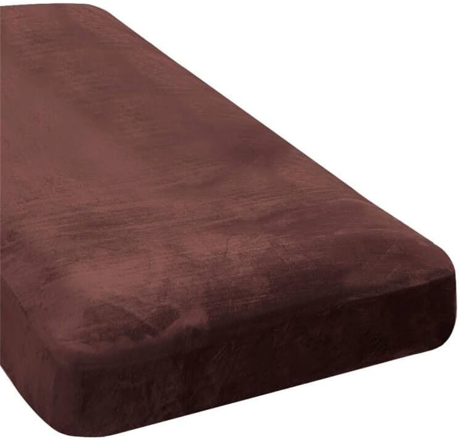 LINGKY Sofa Seat Cushion Cover, Sofa Cushion Slipcovers Stretch Velvet, Universal Non-Slip Couch Cushion Covers Replacement for Individual Furniture Protector (Chocolate,Chaise Cover)