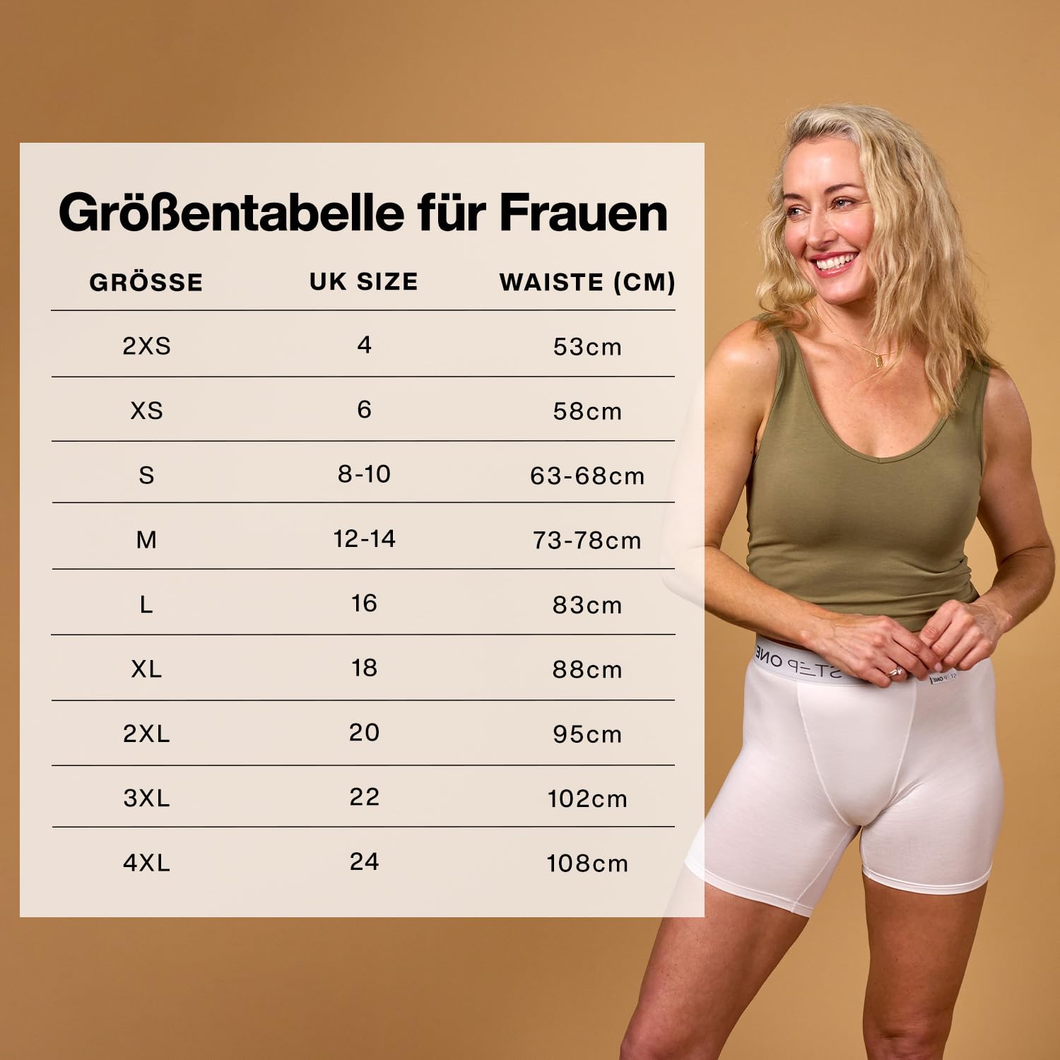STEP ONE Boxershorts Damen Unterwäsche - Feuchtigkeitsabweisende Damen Boxershorts, Pantys Damen Unterhosen mit Scheuerschutz, Bequeme Hotpants Damen Unterwäsche