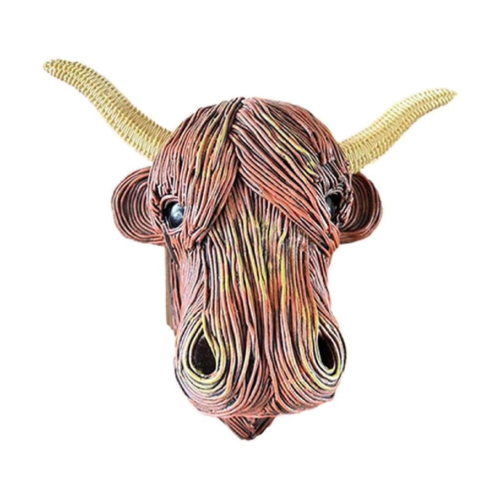 Tête de vache en résine : statue murale originale et objet de décoration de maison