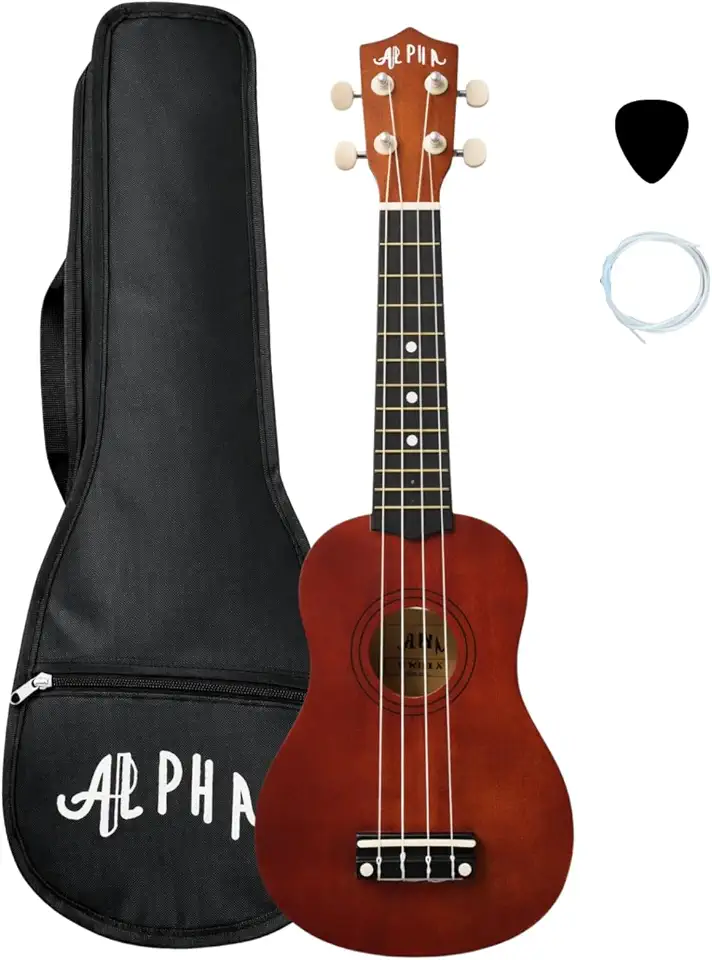 Ukulele Soprano Iniciante Infantil com Bag Palheta e Corda extra Cor Marrom Escuro