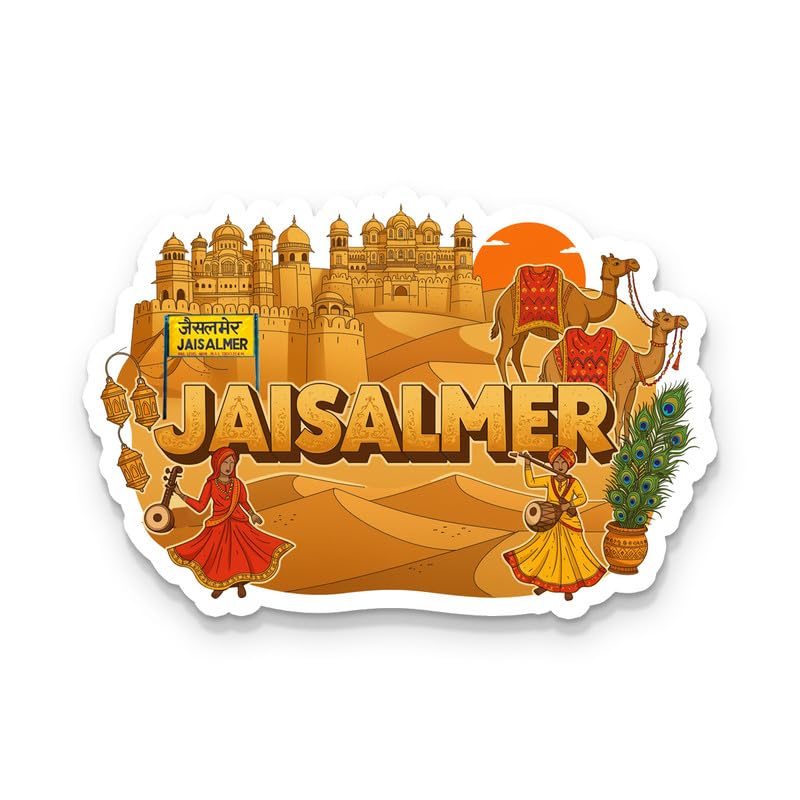 Image of Jaisalmer Fridge Magnets, Glossy Finish, Stylish Magnet for Fridge, Wardrobe & Metal Surfaces